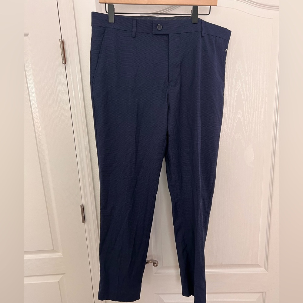The Saville Row Printed Navy Hoxton Dress Pant SZ 36